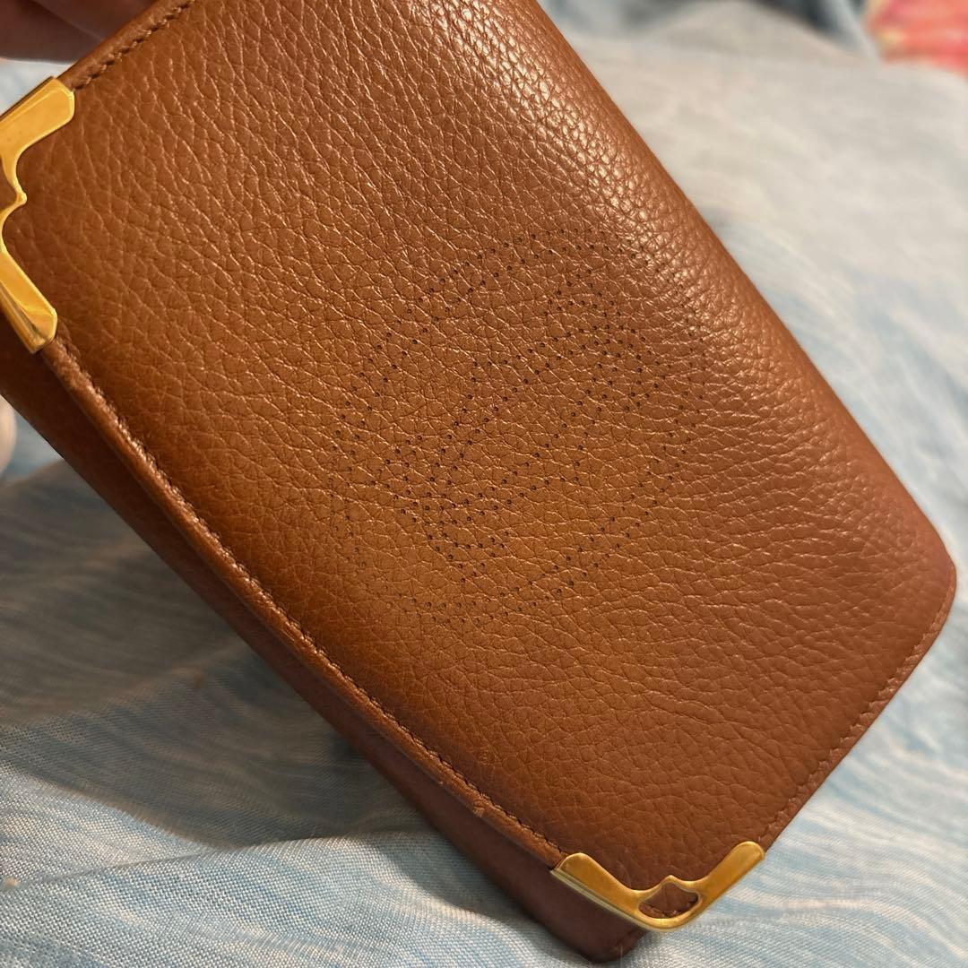 美品！Cartier カルティエ　二つ折り財布　ブラウン　ミニ財布