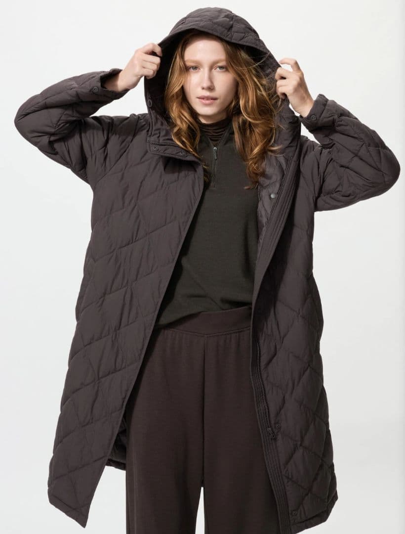 UNIQLO パフテックロングコート リラックスフィット XL ブラック