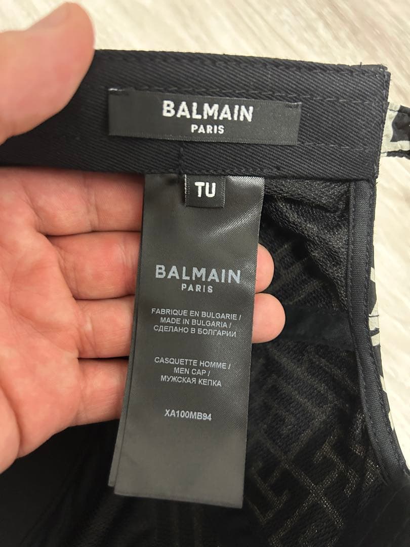 【jtjdmt】美品BALMAINバルマン モノグラム 総柄 キャップ