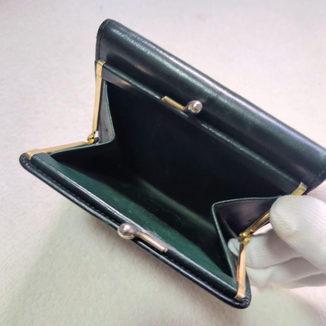 【OLD COACH オールドコーチ】レア がま口 三つ折り財布 グリーン 緑