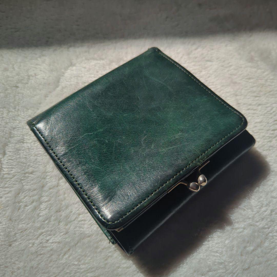 【OLD COACH オールドコーチ】レア がま口 三つ折り財布 グリーン 緑