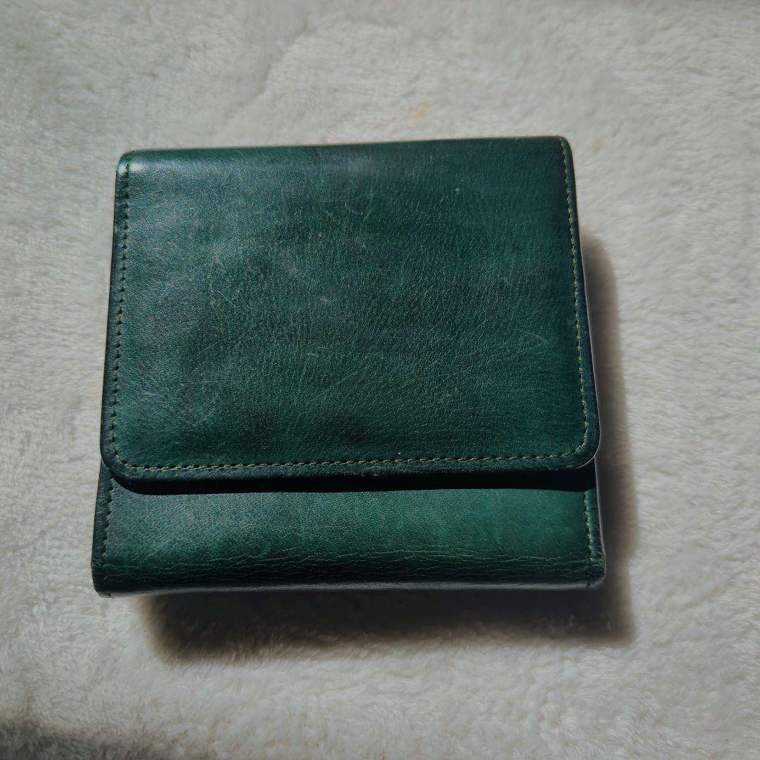 【OLD COACH オールドコーチ】レア がま口 三つ折り財布 グリーン 緑
