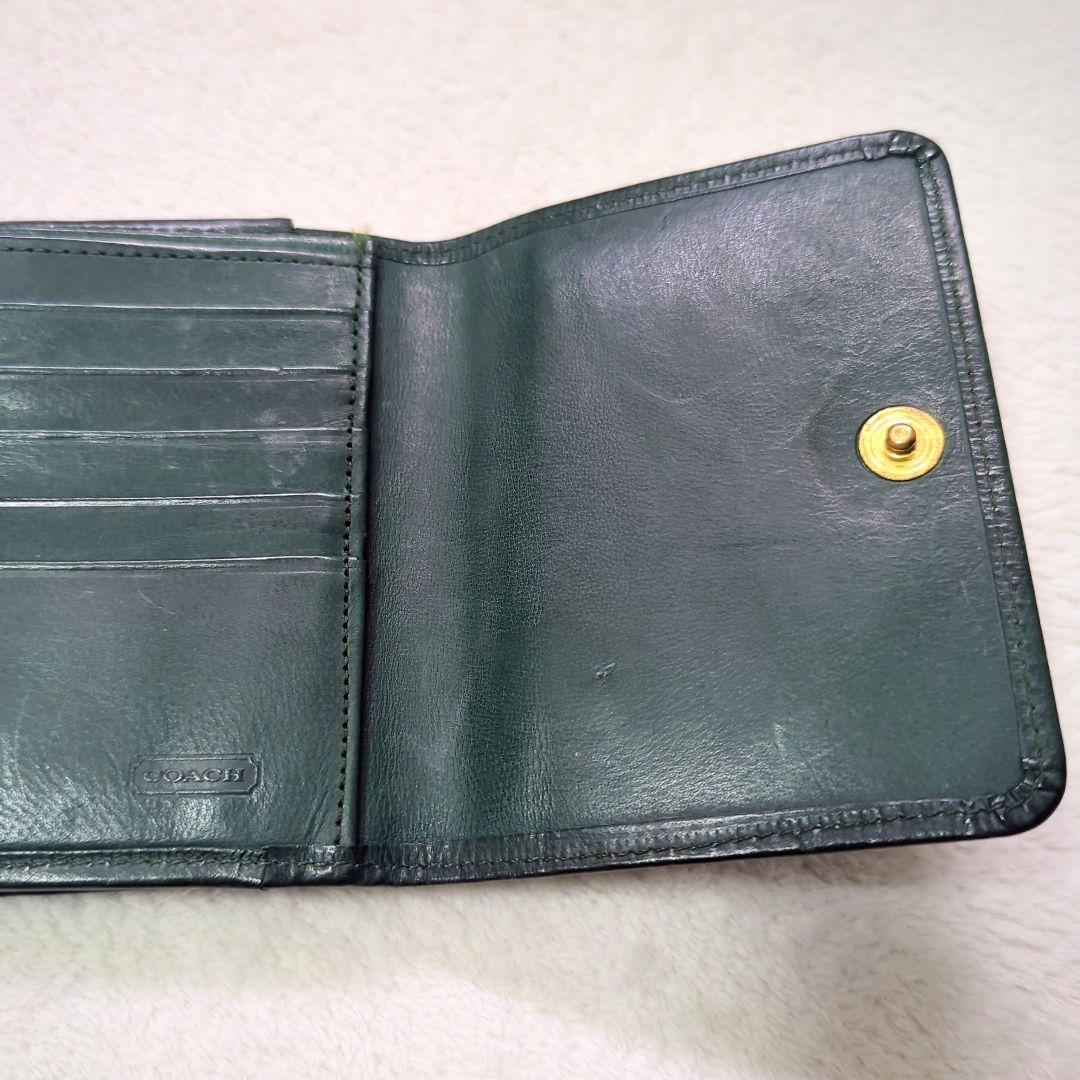 【OLD COACH オールドコーチ】レア がま口 三つ折り財布 グリーン 緑