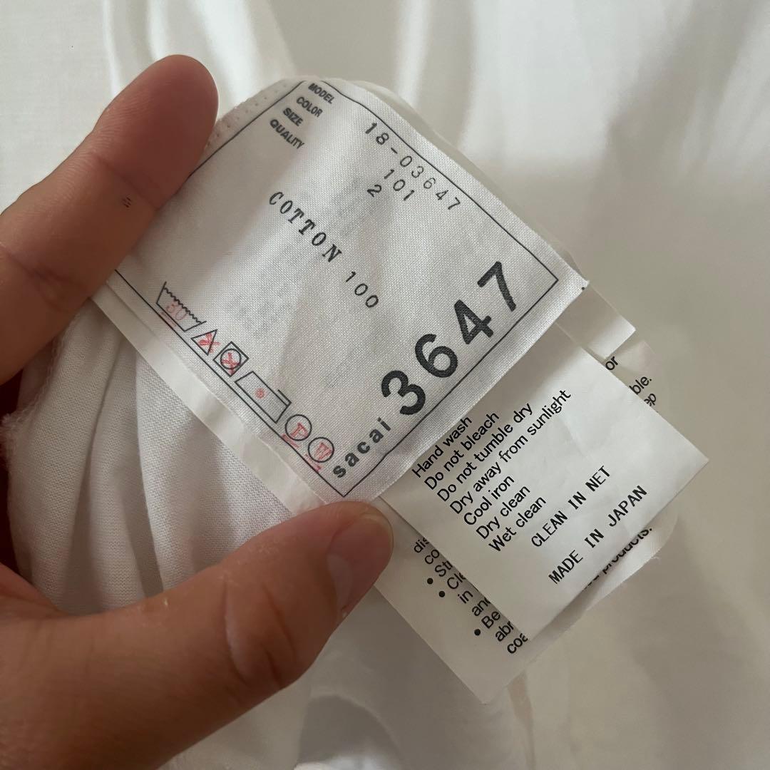 期間限定価格　sacai サカイ　ハトメ　カットソー　ホワイト