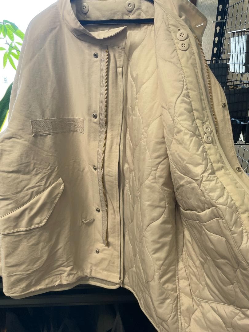 新品タグ付き BEAMS ベージュ ショートモッズコート キルティング