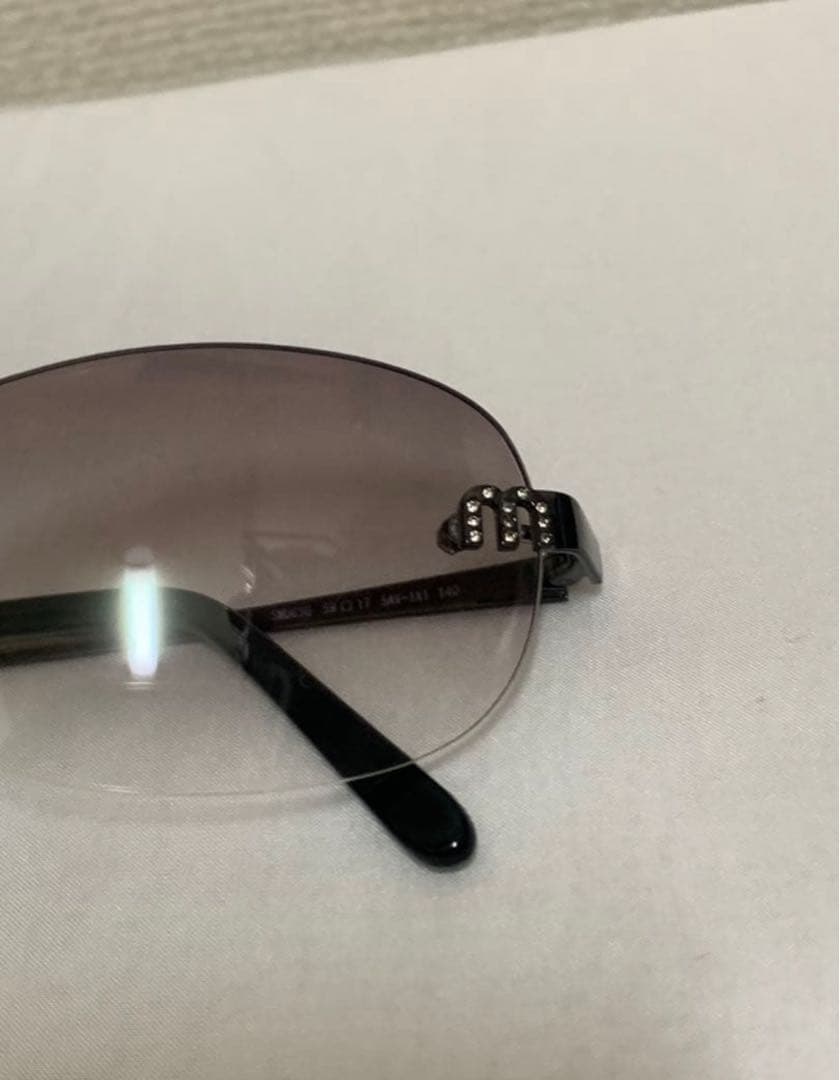 小物 miumiu Rimless glasses Rhinestone
