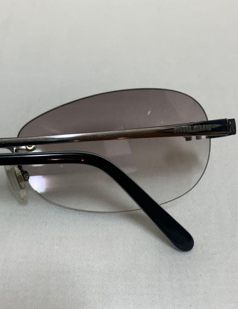 小物 miumiu Rimless glasses Rhinestone