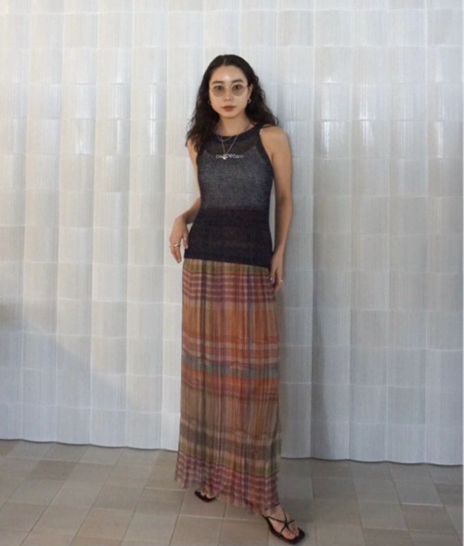 スカート ameri MEDI STRAIN CHECK SKIRT