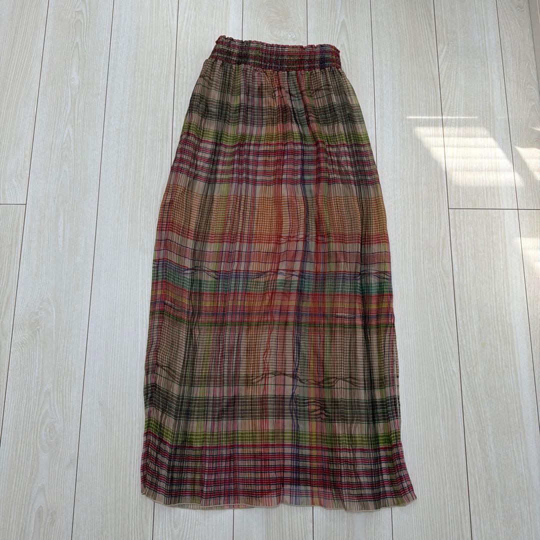 スカート ameri MEDI STRAIN CHECK SKIRT
