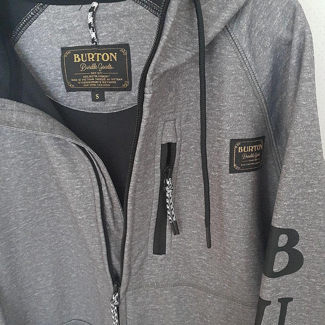 BURTON　撥水 フード　スノーボード　グレー　美品　ジップパーカー