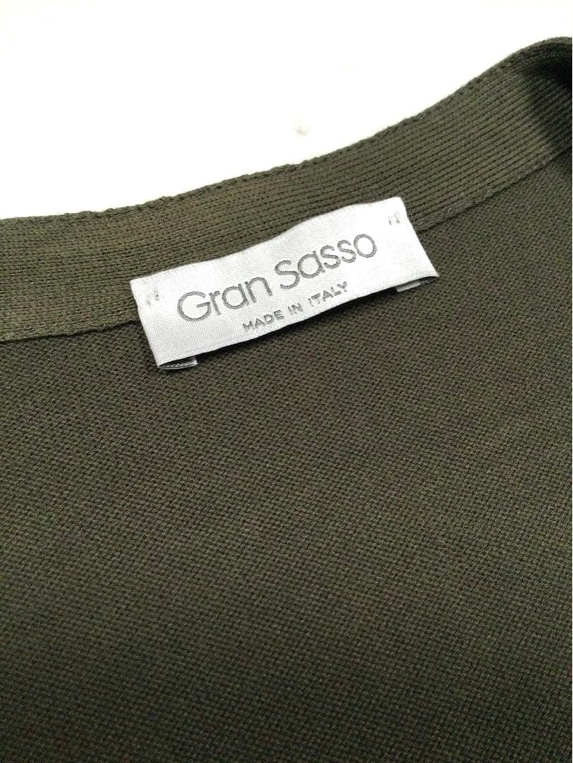美品「Gran Sasso」ハイゲージ コットンニット ジレ　44 イタリア製