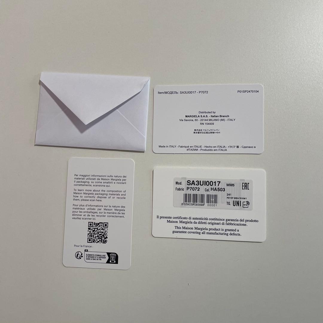 新品未使用 Maison Margiela ブラック レザー 三つ折財布