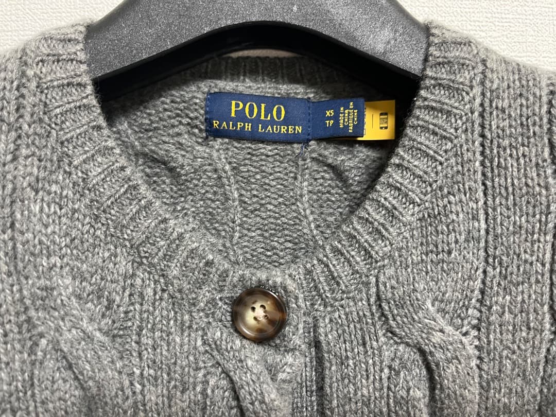 polo ralph lauren カーディガン　ウール　グレー