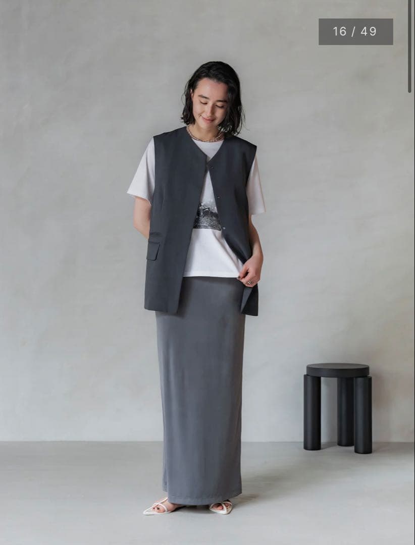 crewre ストレッチベロアストレートスカート cloud gray サイズ2