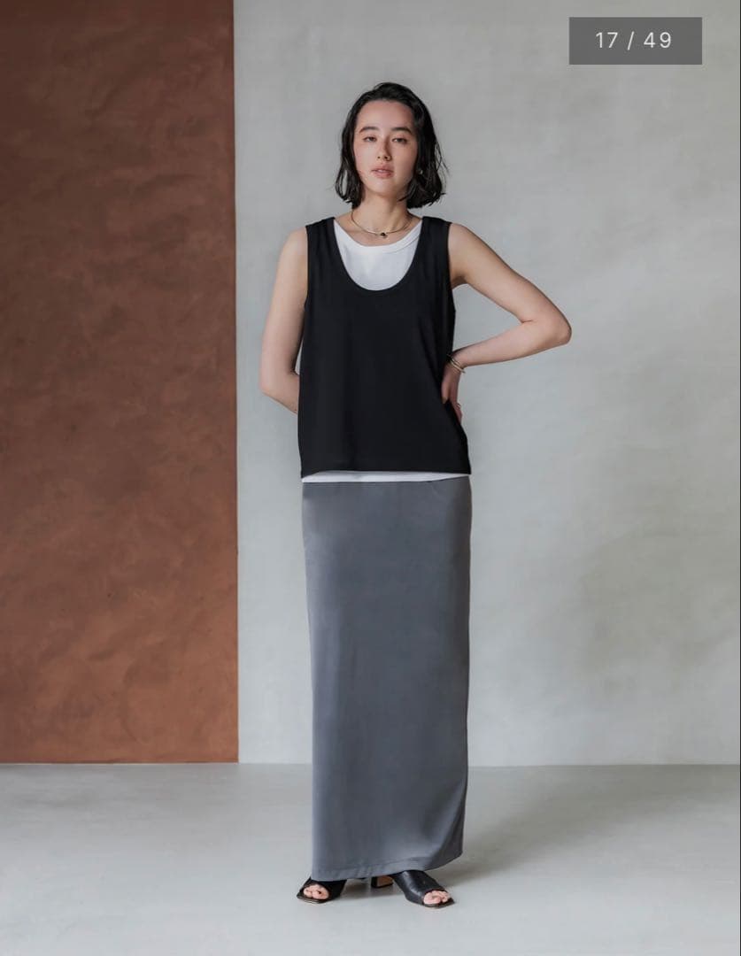 crewre ストレッチベロアストレートスカート cloud gray サイズ2