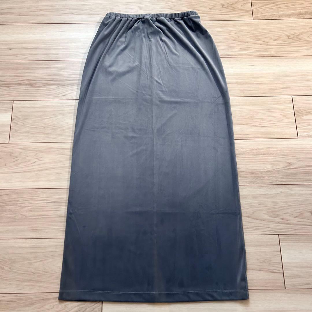 crewre ストレッチベロアストレートスカート cloud gray サイズ2