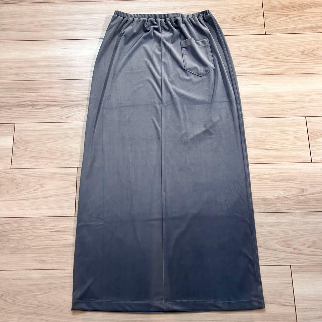 crewre ストレッチベロアストレートスカート cloud gray サイズ2