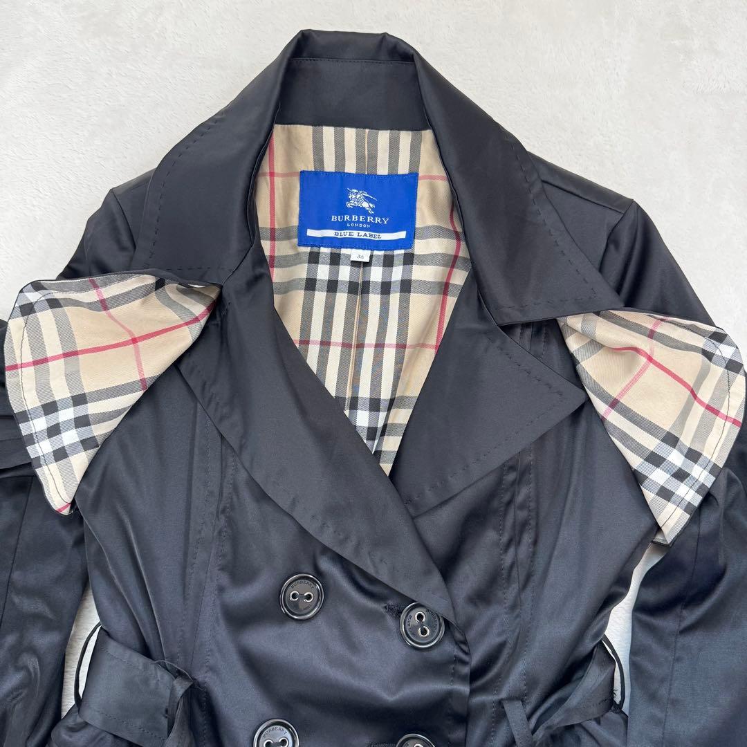 BURBERRY BLUE LABEL トレンチコート ワンピース　38 黒