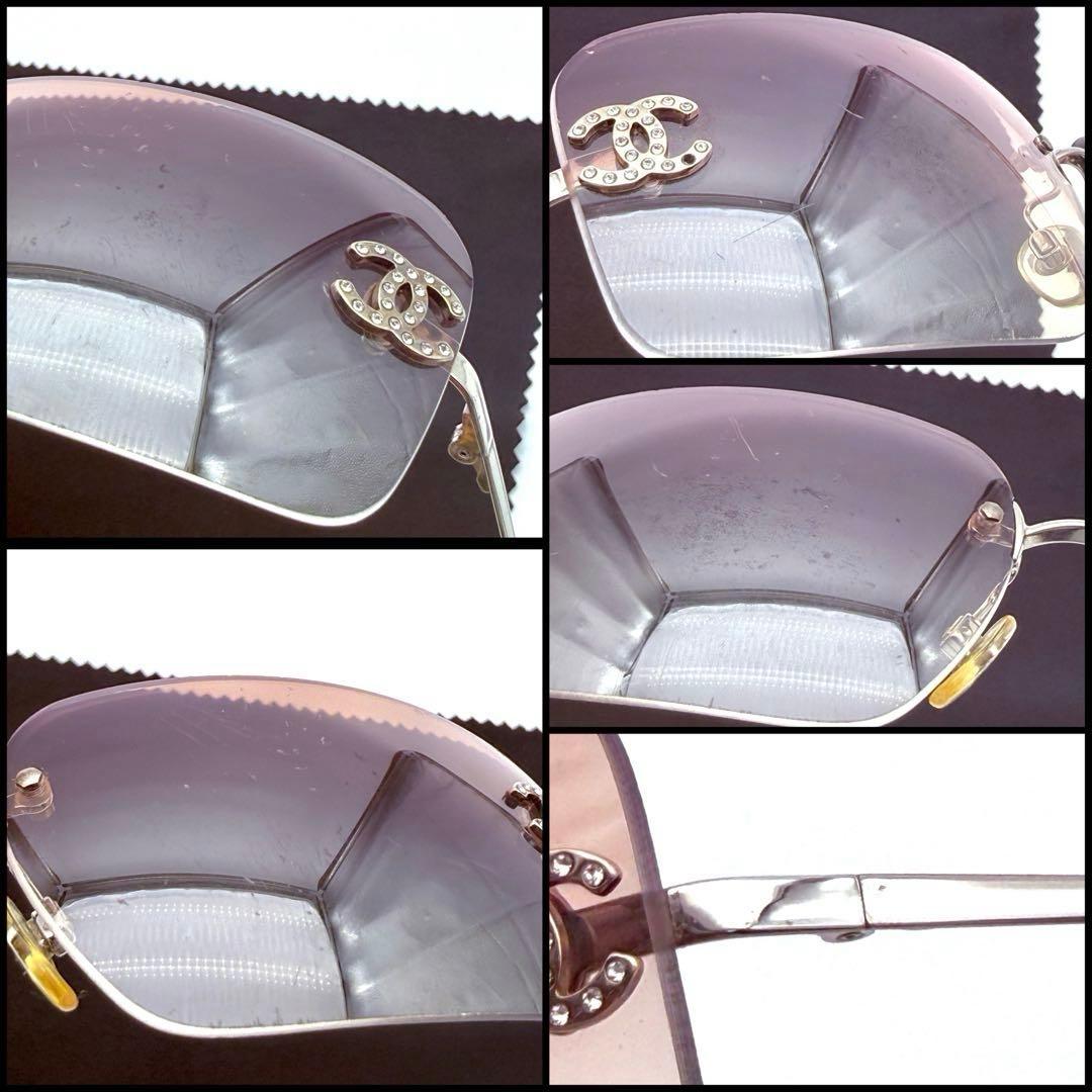 【良品】CHANEL シャネル　リムレス　ココマーク　ラインストーン　サングラス