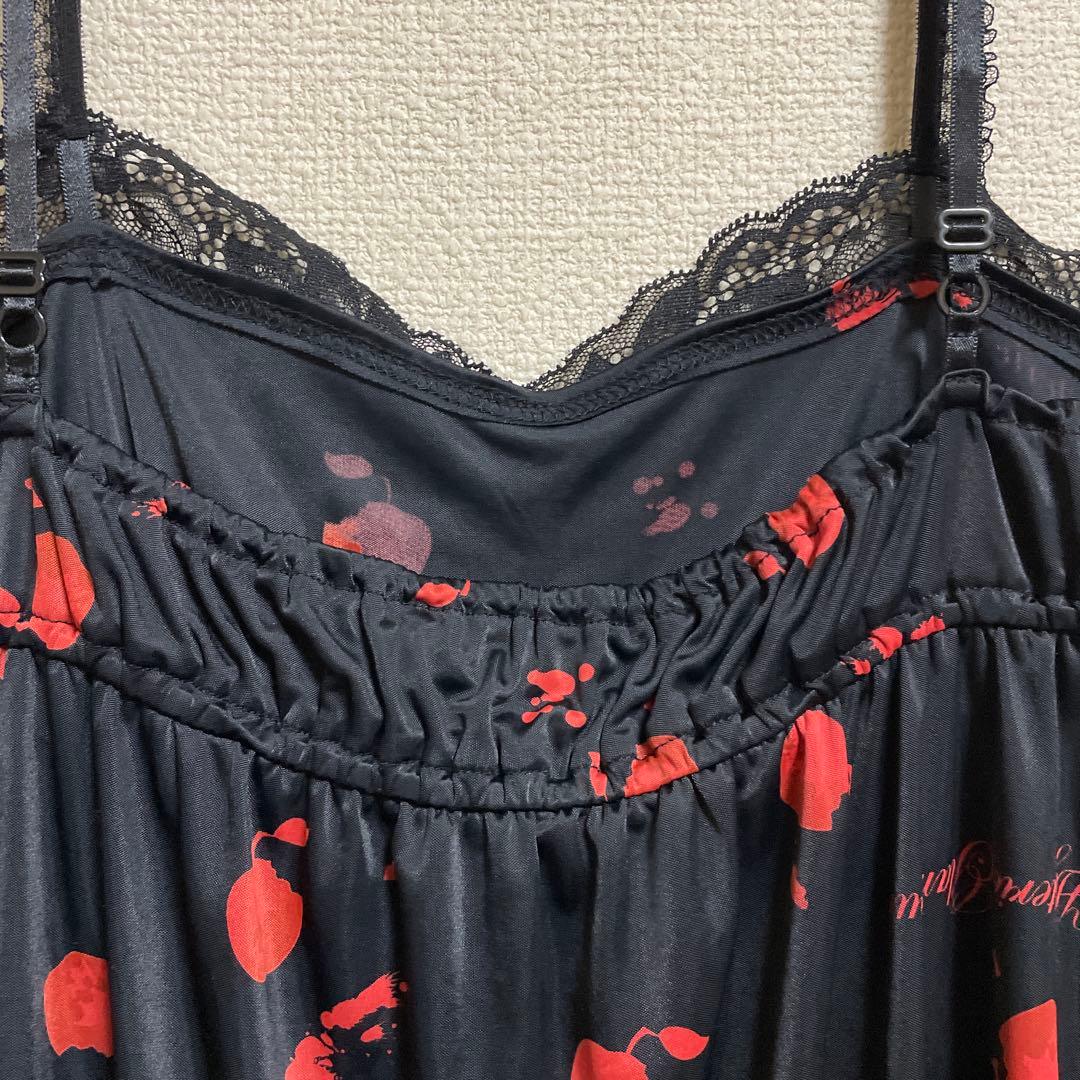 Hysteric Glamour 黒いレースキャミソール 赤い林檎