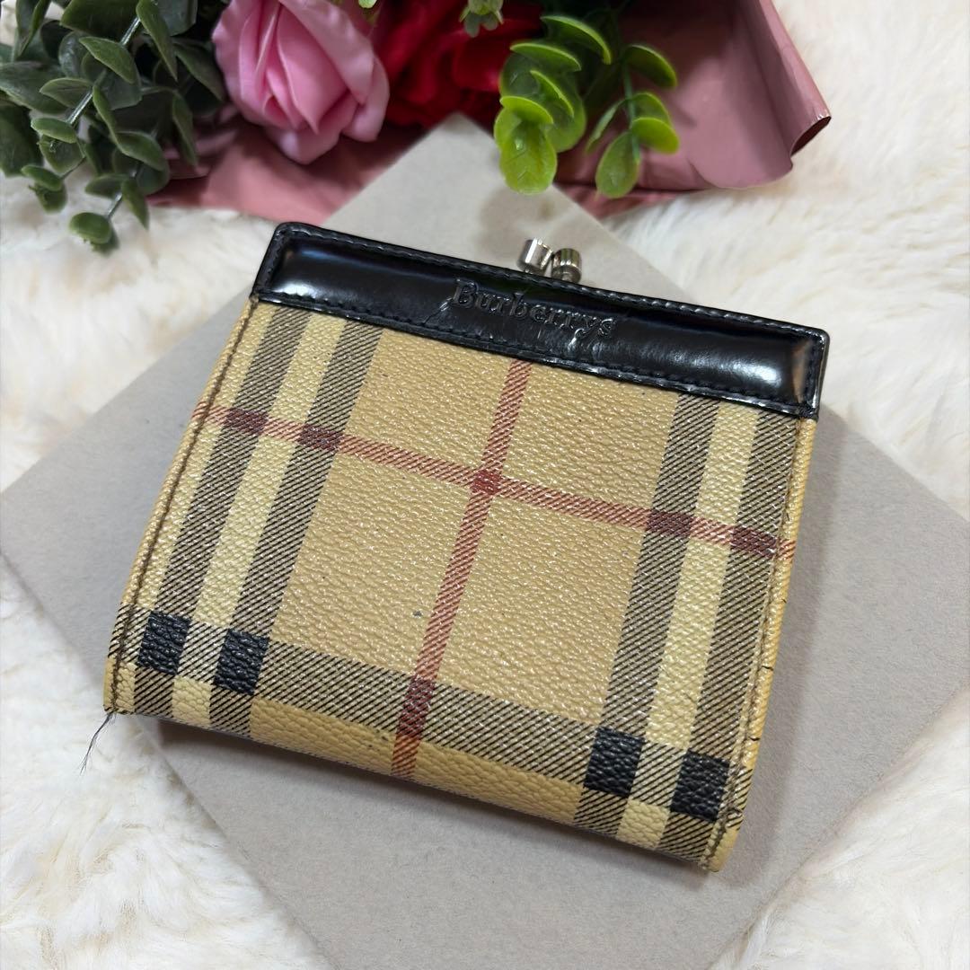 BURBERRY バーバリー ヴィンテージ ノバチェック柄 がま口 財布 2点