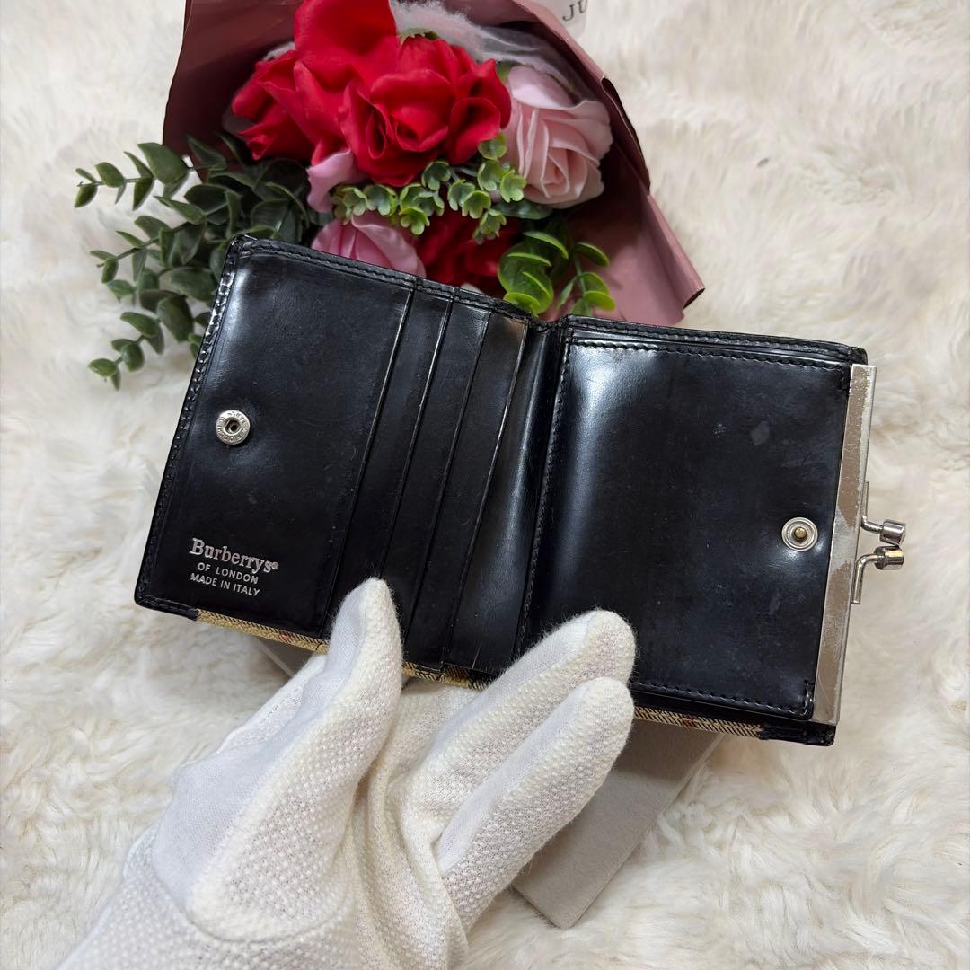 BURBERRY バーバリー ヴィンテージ ノバチェック柄 がま口 財布 2点
