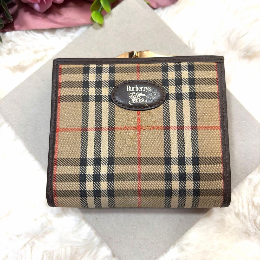 BURBERRY バーバリー ヴィンテージ ノバチェック柄 がま口 財布 2点