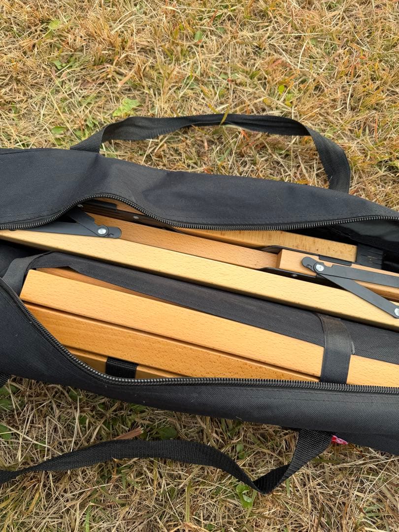 FIELDDOOR ウッドロールトップテーブル ナチュラルウッド　折り畳みテーブ