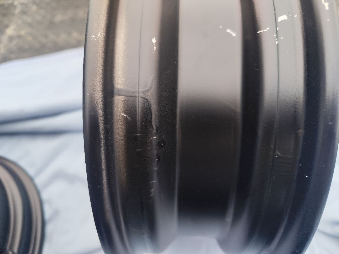 12×4.00B　スチールホイール4枚PCD1004穴　自家塗装品艶消しブラック