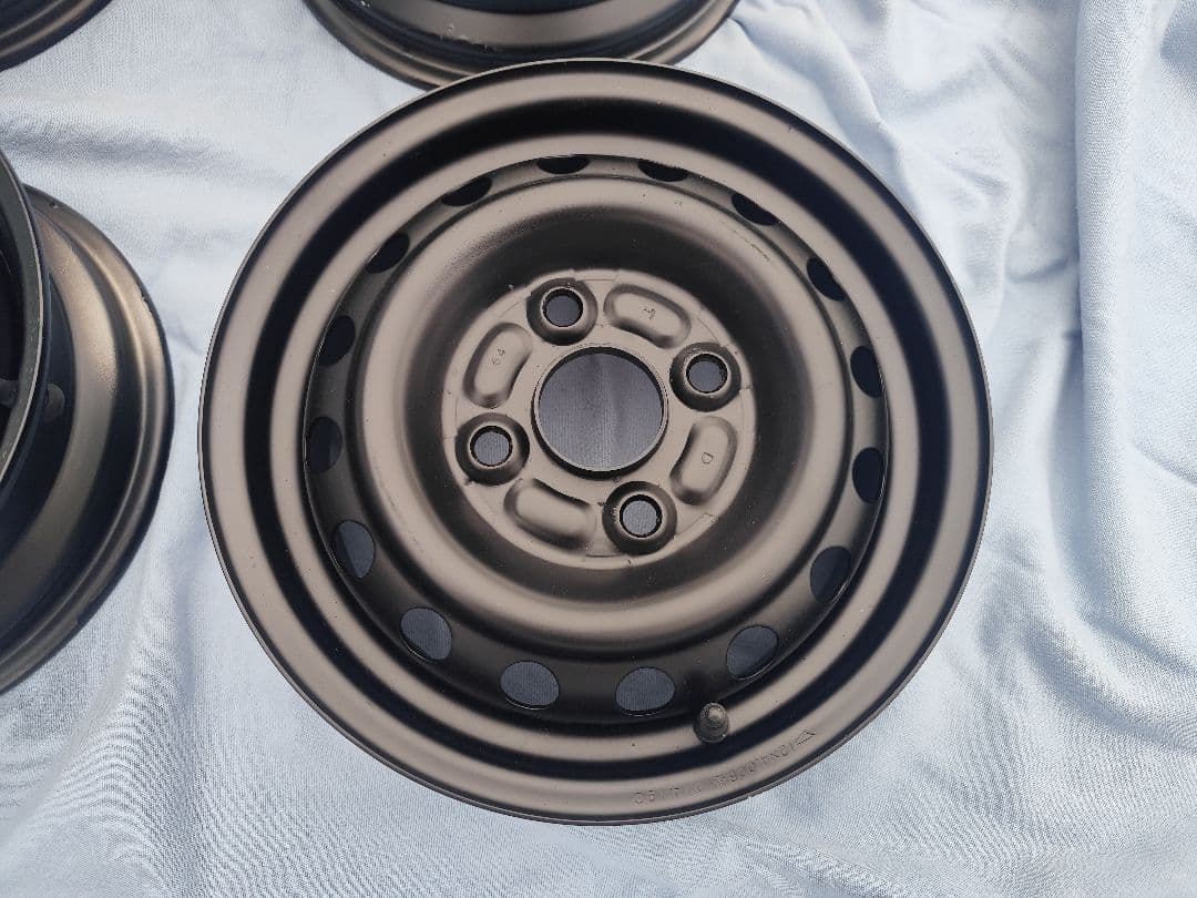 12×4.00B　スチールホイール4枚PCD1004穴　自家塗装品艶消しブラック