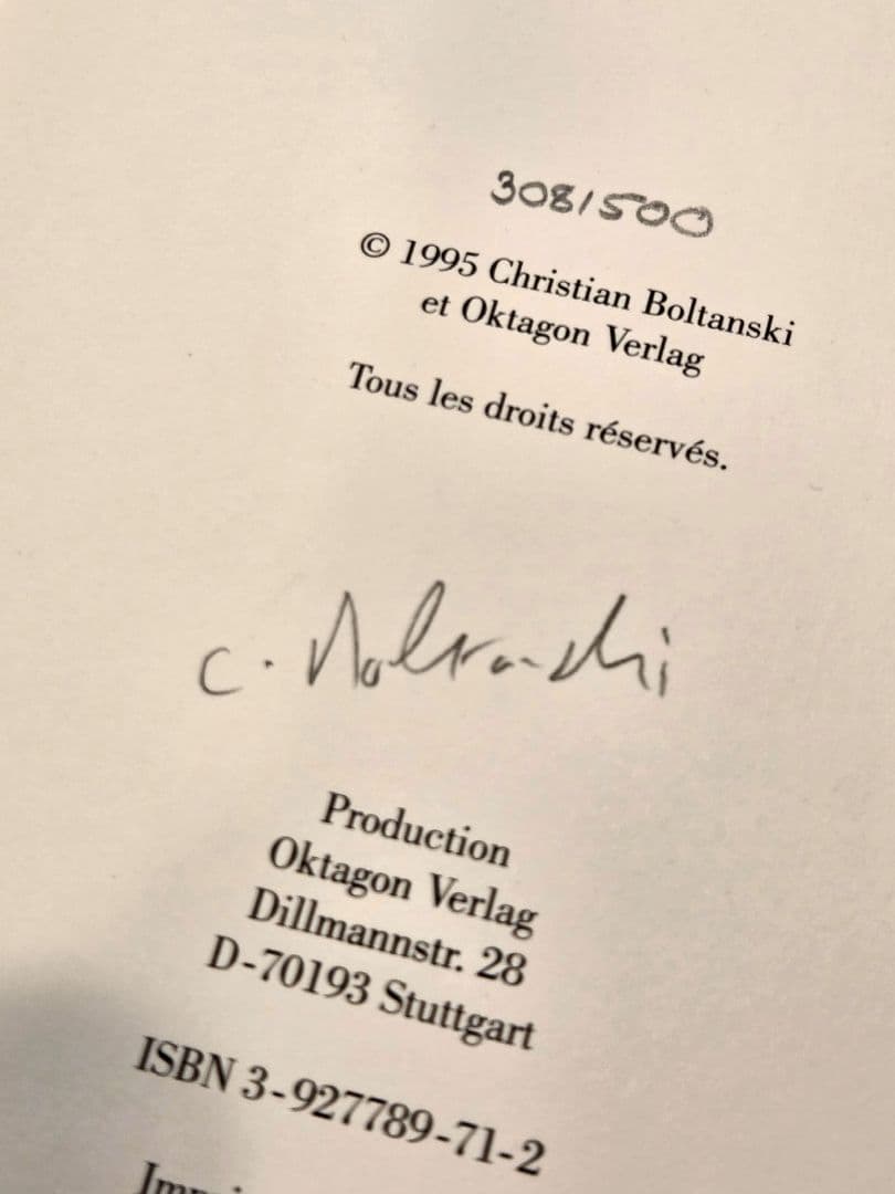 【限定500冊】激レア クリスチャン・ボルタンスキー オリジナル作品集