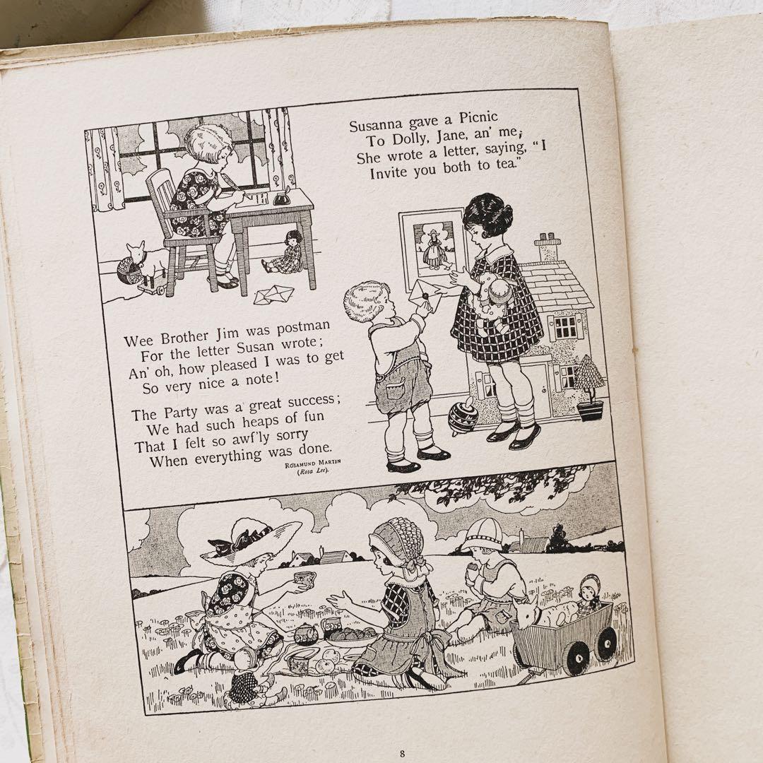 貴重な挿絵と装丁も可愛い꙳⋆英国の古い児童書　ビンテージ古書　洋書　絵本