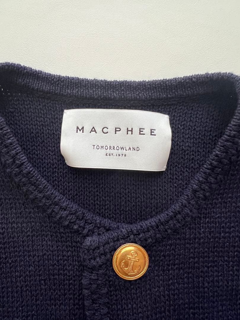 MACPHEE ハーフミラノリブクロップドカーディガン