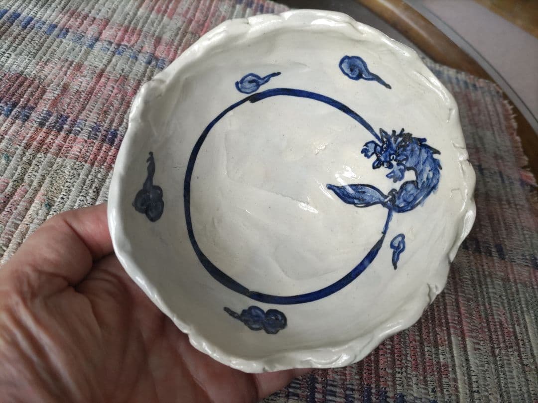 堤展子　雲龍図　鉢．茶碗　未使用