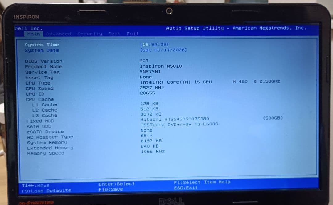 Dell INSPIRON N5010 ノート CPU i5 win11Pro