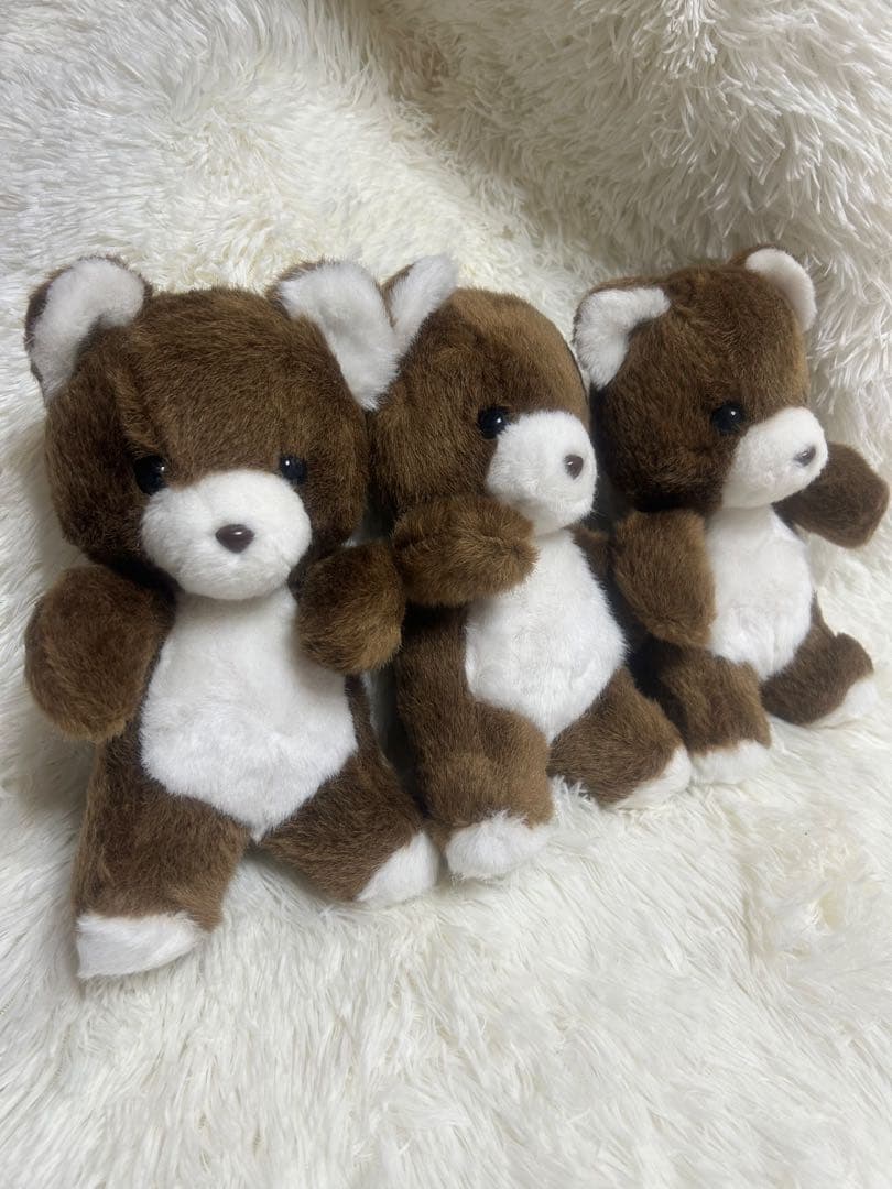 新品☆クマのレトロぬいぐるみ☆3点セット日本製サンアロー社80-90年代？当時物