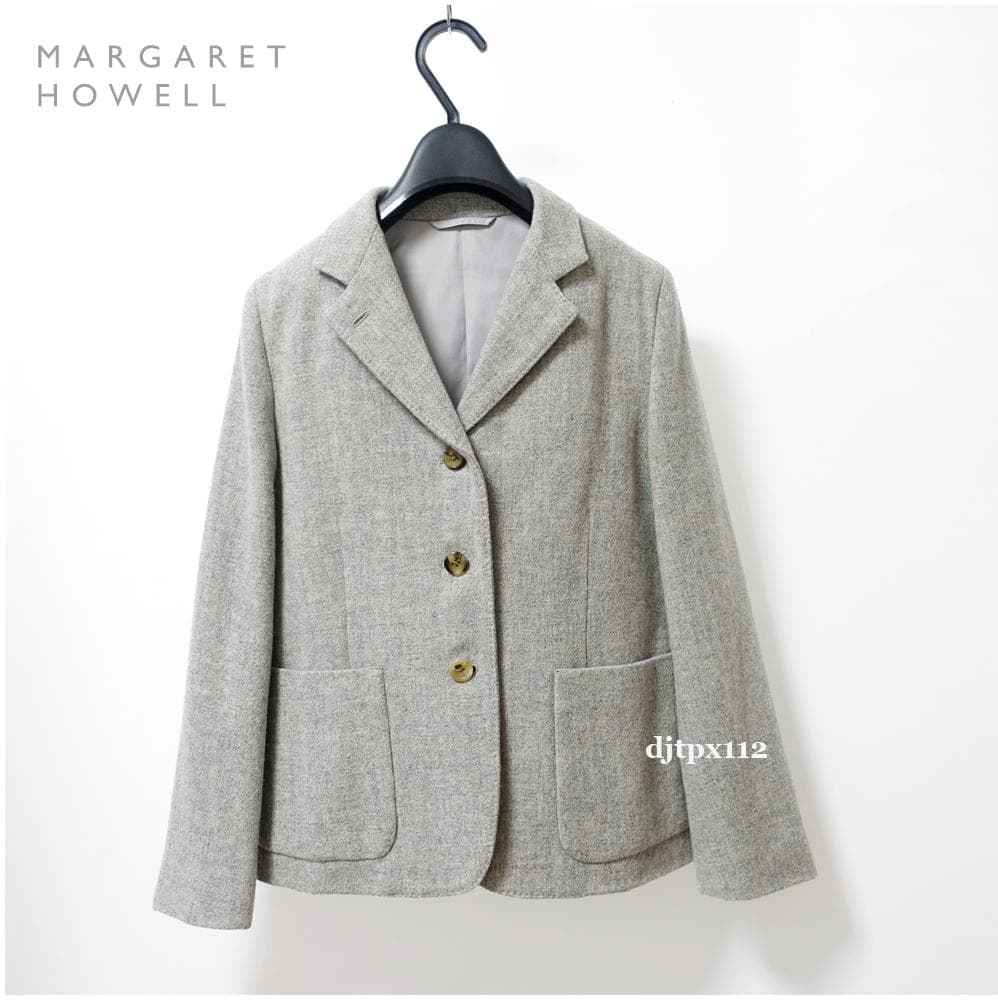 美品*マーガレットハウエル*定番ブリティッシュウール ツイード 3Bジャケット