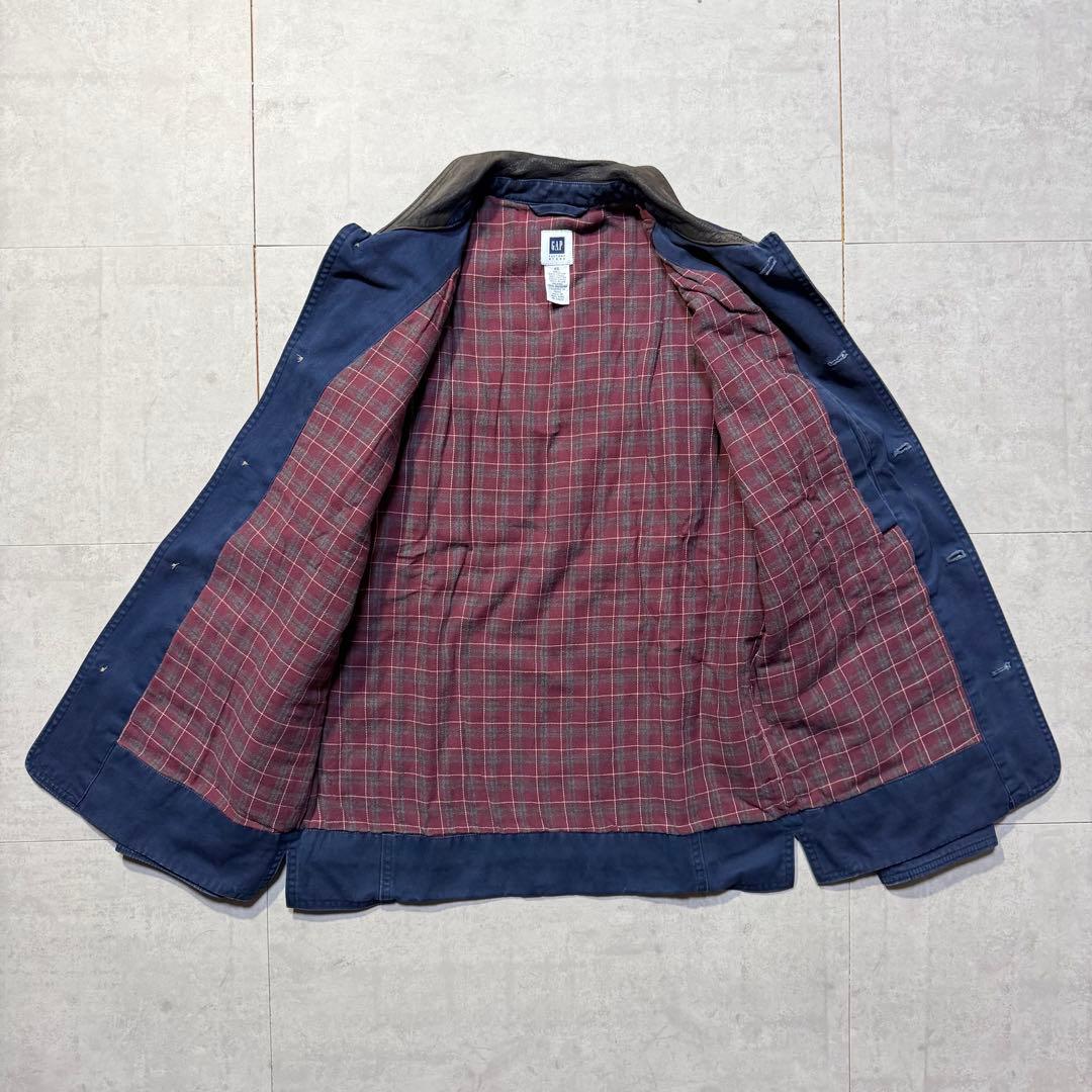 00s GAP ハンティングジャケット カバーオール 襟レザー コーデュロイ
