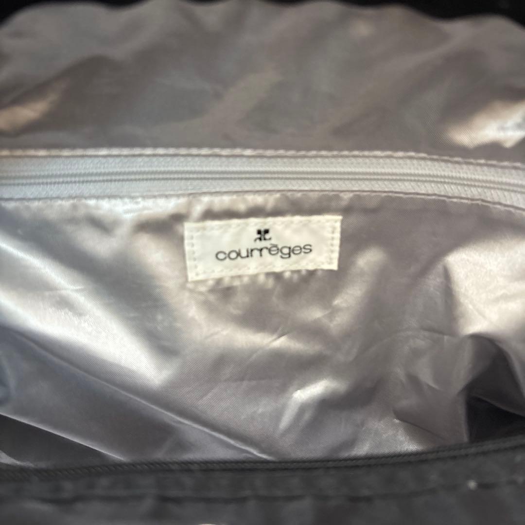 【美品】Courrèges クレージュ ボストンバッグ モノグラム 黒 大容量