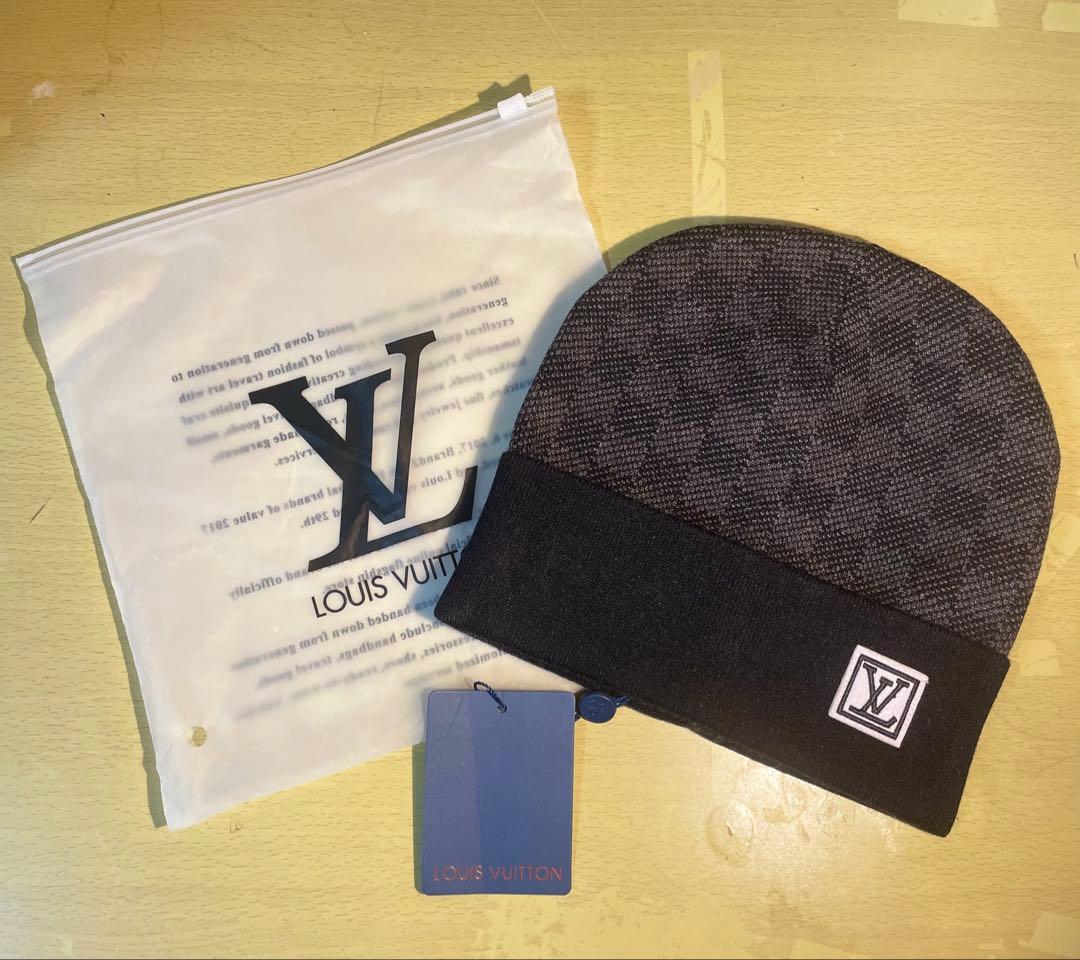 Louis Vuitton ニット帽 グレー/ブラック