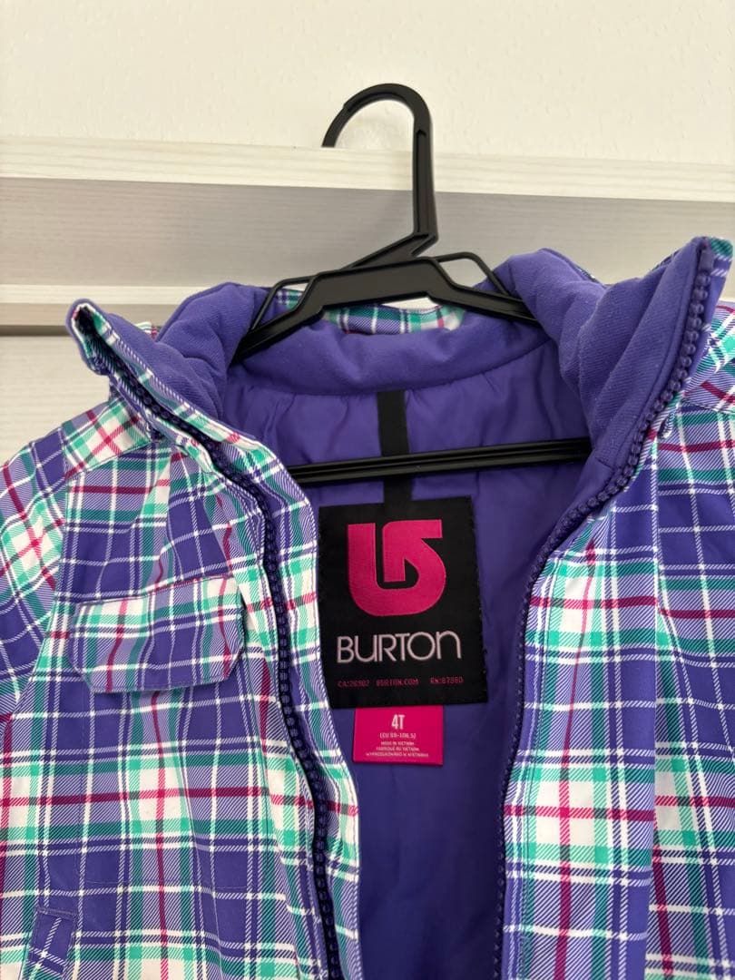 BURTON キッズチェック柄 スキーウェア 4T