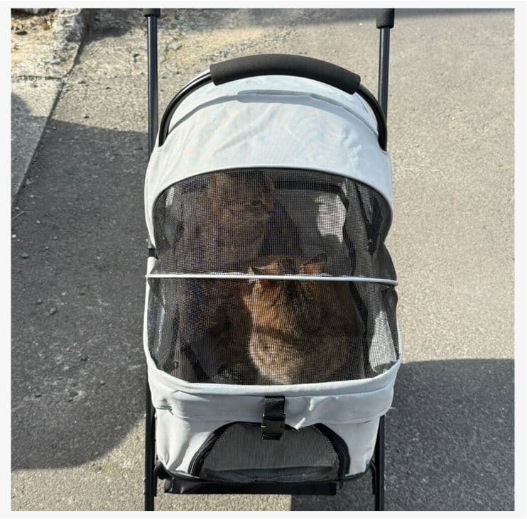 多頭飼いおすすめ 3WAY ペットカート 使い勝手抜群 耐荷重 20kg グレー