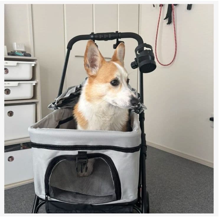 多頭飼いおすすめ 3WAY ペットカート 使い勝手抜群 耐荷重 20kg グレー