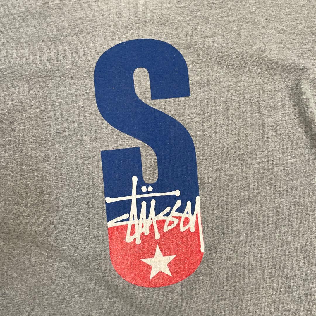 90s オールドステューシー　tシャツstussy SロゴL グレー
