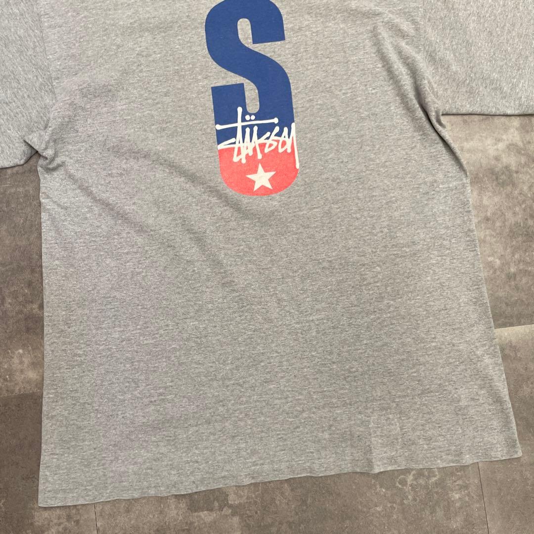 90s オールドステューシー　tシャツstussy SロゴL グレー