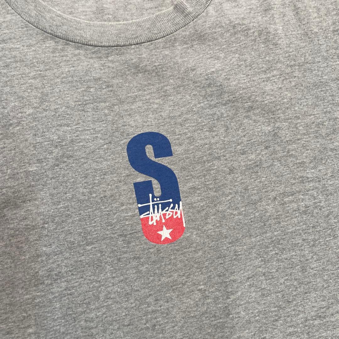 90s オールドステューシー　tシャツstussy SロゴL グレー