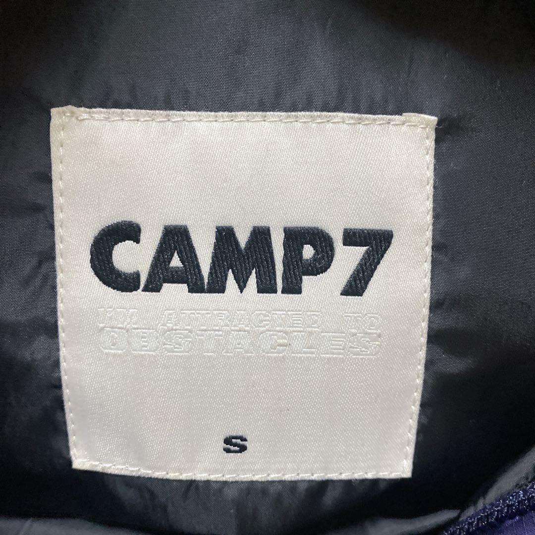 CAMP7 ダウンベスト ファー付きフード　脱着可　光沢　紫　Sサイズ 男女兼用