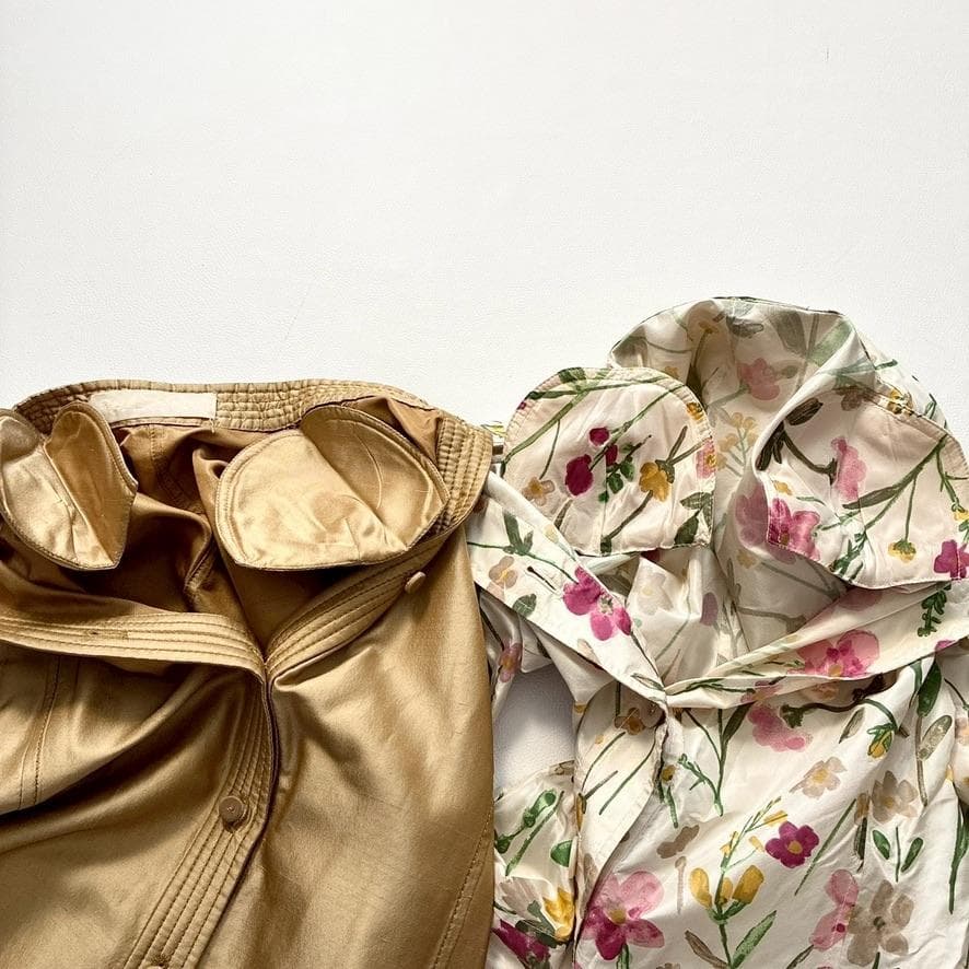 【希少】VALENTINO　シルクコート 2点セット 花柄 ゴールド イタリア製