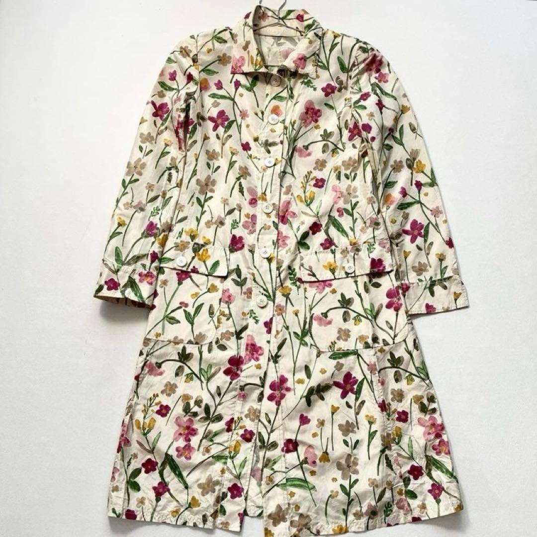 【希少】VALENTINO　シルクコート 2点セット 花柄 ゴールド イタリア製