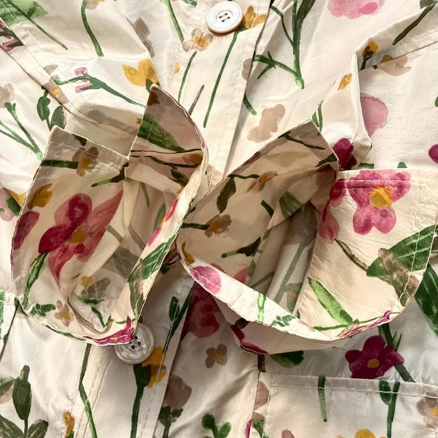 【希少】VALENTINO　シルクコート 2点セット 花柄 ゴールド イタリア製